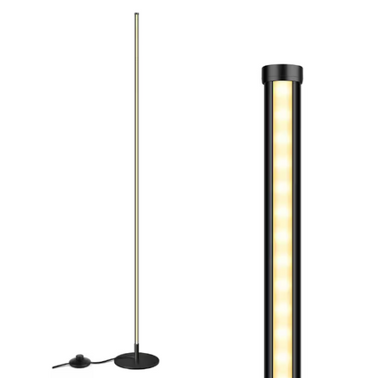 EDISHINE 57 in. Black Dimmable LED Floor Lamp with 3000K Warm White Light