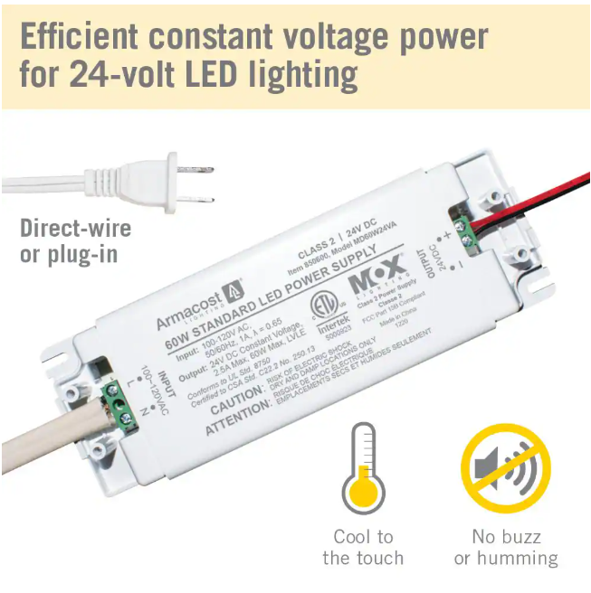 Armacost Lighting 60-Watt 24-Volt Constant Voltage Universal Dimming LED Power Supply