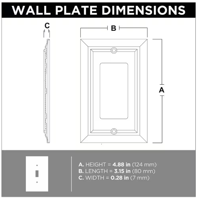 Liberty (3-Pack) Derby 1-Gang Satin Nickel Decorator/Rocker Outlet Metal Wall Plate