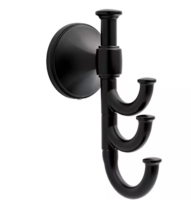 Delta Accolade Expandable Multi-Purpose Towel Hook Bath Hardware Accessory in Matte Black