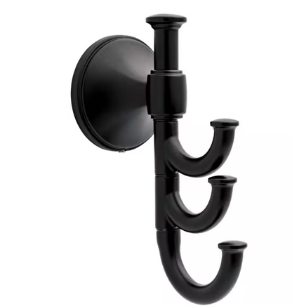 Delta Accolade Expandable Multi-Purpose Towel Hook Bath Hardware Accessory in Matte Black