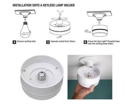 Commercial Electric Spin Light 5 in. White LED Flush Mount Ceiling Light 600 Lumens 4000K Bright White Closet Basement Utility (2 Pack)