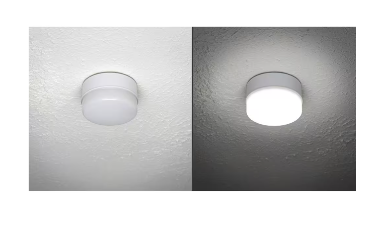 Commercial Electric Spin Light 5 in. White LED Flush Mount Ceiling Light 600 Lumens 4000K Bright White Closet Basement Utility (2 Pack)