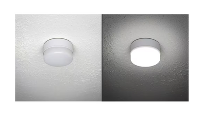 Commercial Electric Spin Light 5 in. White LED Flush Mount Ceiling Light 600 Lumens 4000K Bright White Closet Basement Utility (2 Pack)