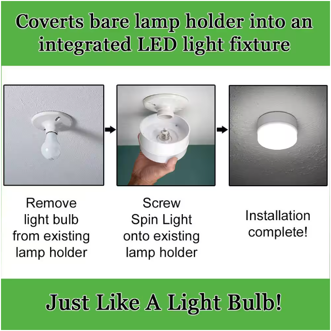 Commercial Electric Spin Light 5 in. White LED Flush Mount Ceiling Light 600 Lumens 4000K Bright White Closet Basement Utility (2 Pack)