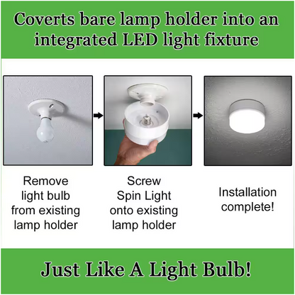 Commercial Electric Spin Light 5 in. White LED Flush Mount Ceiling Light 600 Lumens 4000K Bright White Closet Basement Utility (2 Pack)