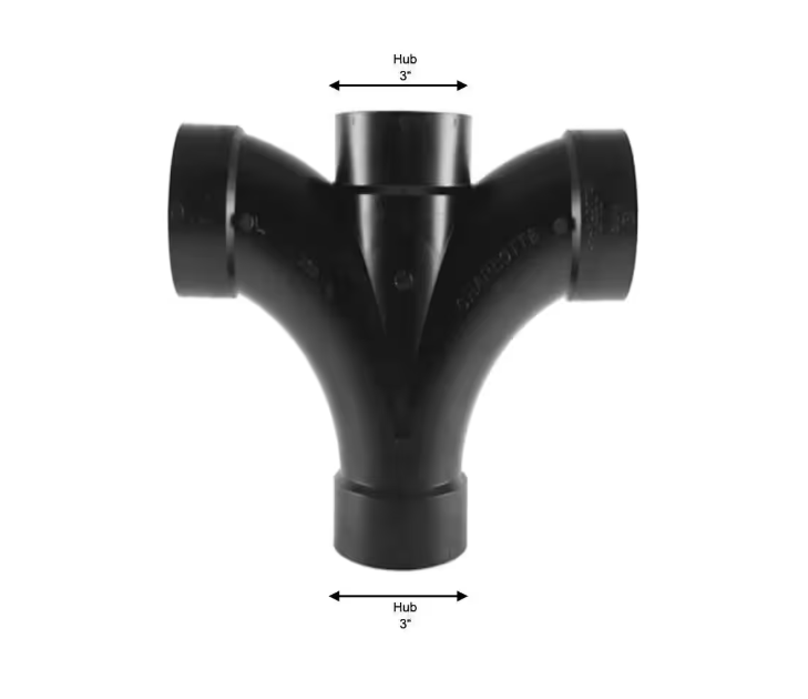 Charlotte Pipe 3 in. ABS DWV Double Fixture Fitting