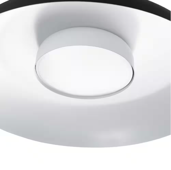 Globe Electric 12.5 in. 21-Watt Modern Matte Black Integrated LED Flush Mount Ceiling Light with Black Metal Shade