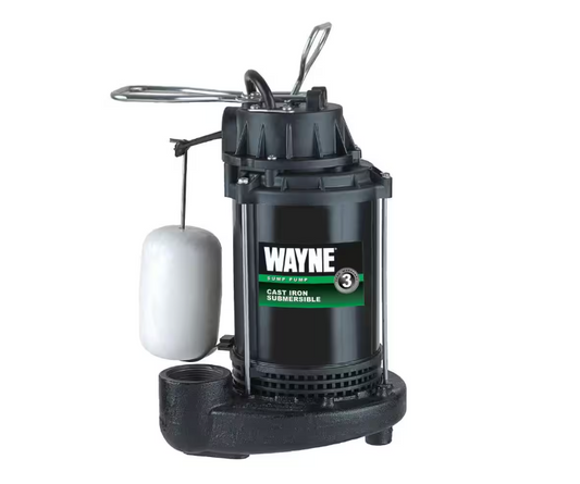Wayne 1/2 HP Cast Iron Submersible Sump Pump with Vertical Float Switch