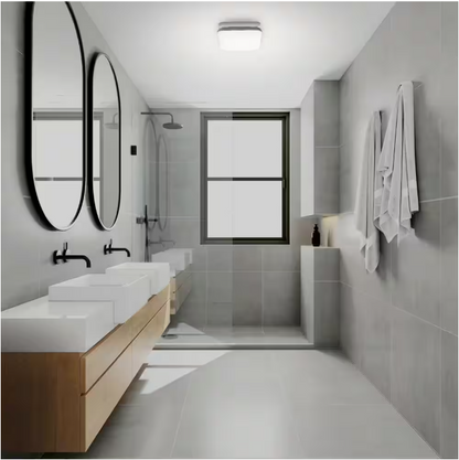 Commercial Electric 50 CFM Ceiling Mount Room Side Installation Bathroom Exhaust Fan with Adjustable Color Temperature LED and Night Light