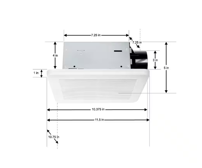 Hampton Bay 50 CFM Wall/Ceiling Mount Roomside Installation Bathroom Exhaust Fan, ENERGY STAR