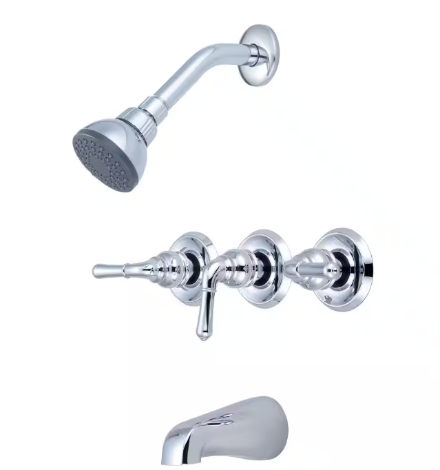 Olympia Faucets Elite 3-Handle 1-Spray Tub and Shower Faucet in Polished Chrome (Valve Included)
