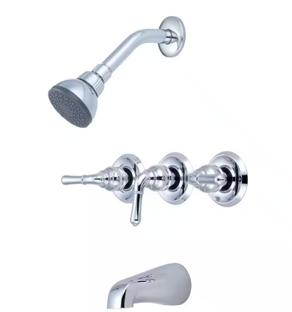 Olympia Faucets Elite 3-Handle 1-Spray Tub and Shower Faucet in Polished Chrome (Valve Included)