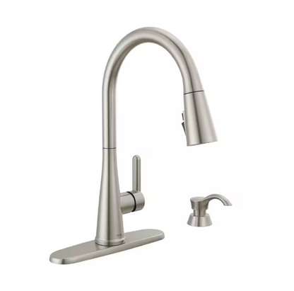 Delta Greydon Single-Handle Pull-Down Sprayer Kitchen Faucet with ShieldSpray and Soap Dispenser in SpotShield Stainless Steel