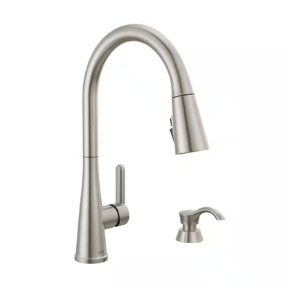 Delta Greydon Single-Handle Pull-Down Sprayer Kitchen Faucet with ShieldSpray and Soap Dispenser in SpotShield Stainless Steel