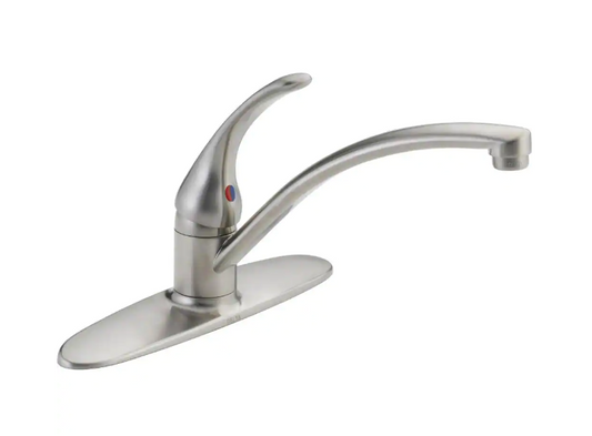 Delta Foundations Single-Handle Standard Kitchen Faucet in Stainless