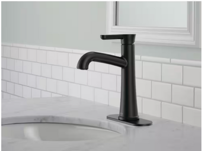 Delta Greydon Single Handle Single Hole Bathroom Faucet in Matte Black