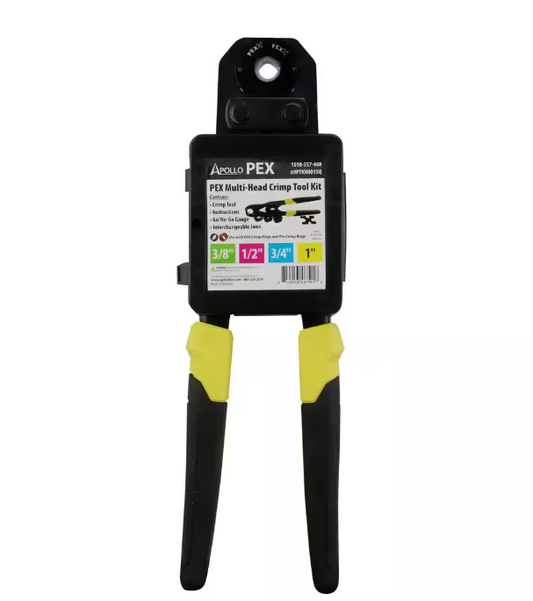 Apollo Multi-Head PEX Crimp Tool Kit-Minimum Pipe O.D Size 3/8 in. to Maximum O.D. Pipe Size 1 in. O.D. Size