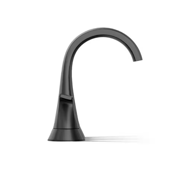KOHLER Cursiva 4 in. Centerset Double Handle Bathroom Faucet in Matte Black
