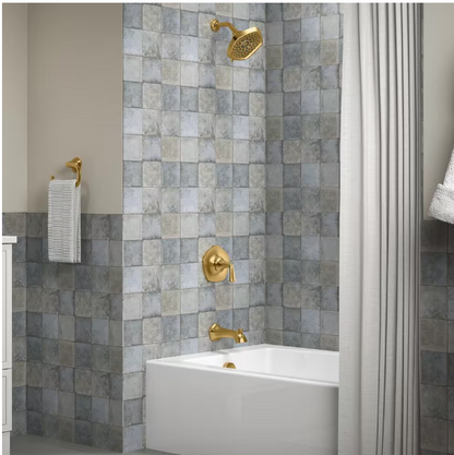 KOHLER Sundae Single-Handle 3-Spray Tub and Shower Faucet 1.75 GPM in Vibrant Brushed Moderne Brass (Valve Included)