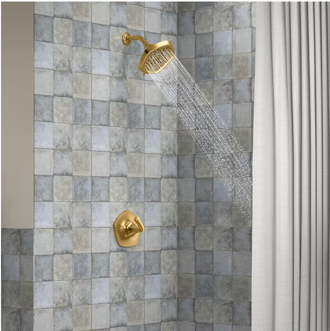 KOHLER Sundae Single-Handle 3-Spray Tub and Shower Faucet 1.75 GPM in Vibrant Brushed Moderne Brass (Valve Included)