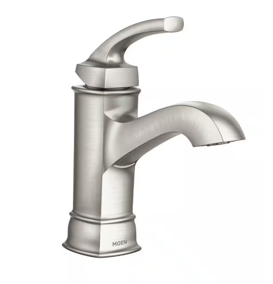 MOEN Hensley Single Hole Single-Handle Bathroom Faucet in Spot Resist Brushed Nickel