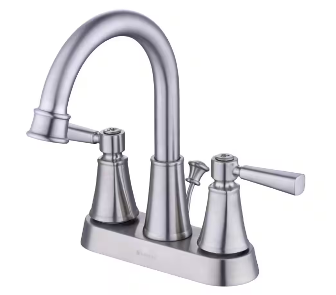 Glacier Bay Melina 4 in. Centerset Double Handle High-Arc Bathroom Faucet in Brushed Nickel
