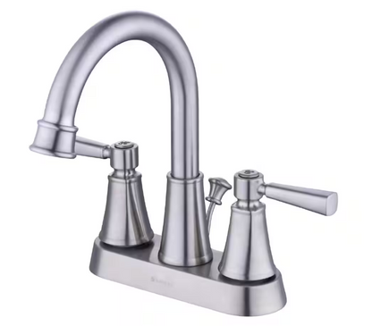 Glacier Bay Melina 4 in. Centerset Double Handle High-Arc Bathroom Faucet in Brushed Nickel