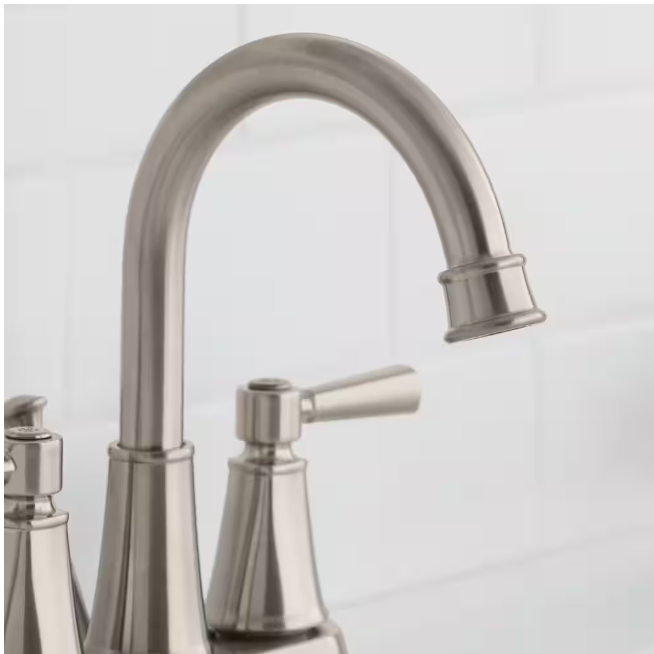 Glacier Bay Melina 4 in. Centerset Double Handle High-Arc Bathroom Faucet in Brushed Nickel