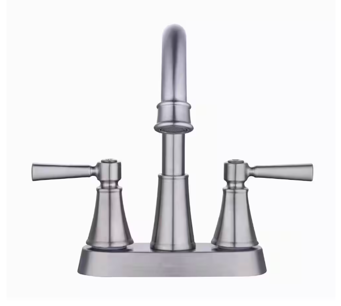 Glacier Bay Melina 4 in. Centerset Double Handle High-Arc Bathroom Faucet in Brushed Nickel