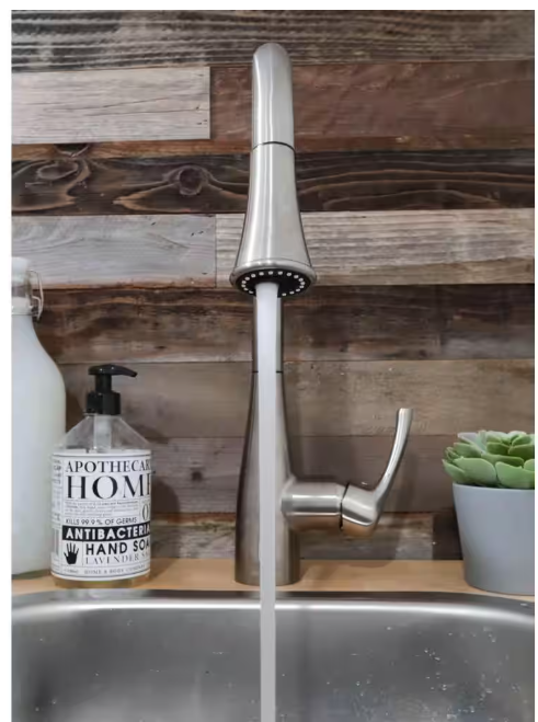 Glacier Bay Marcie Single-Handle Integrated Pull Down Touchless Kitchen Faucet in Stainless Steel