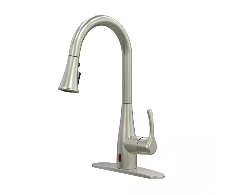 Glacier Bay Marcie Single-Handle Integrated Pull Down Touchless Kitchen Faucet in Stainless Steel