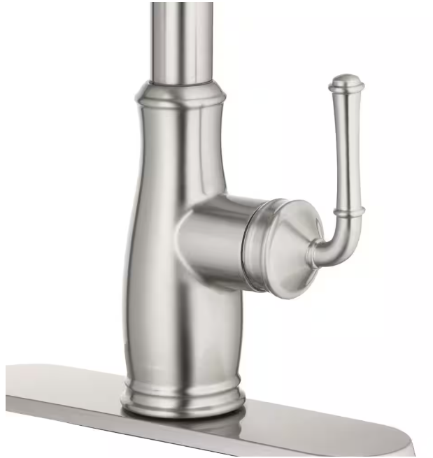 Glacier Bay Kagan Stainless Steel 15 in. H Pull Down Sprayer Kitchen Faucet with 360° Swivel Spout