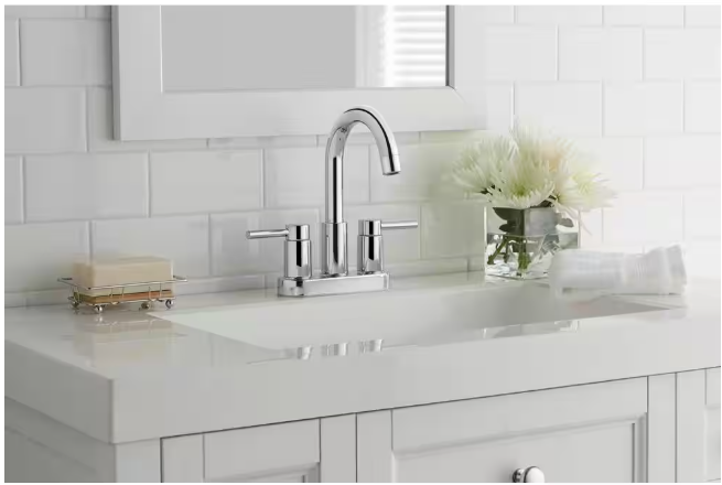 Glacier Bay Dorind 4 in. Centerset Double Handle High-Arc Bathroom Faucet in Chrome