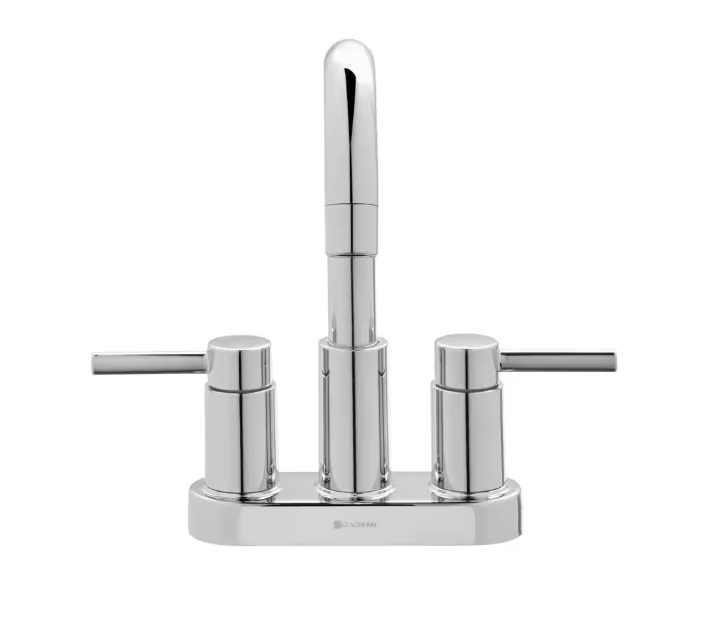 Glacier Bay Dorind 4 in. Centerset Double Handle High-Arc Bathroom Faucet in Chrome
