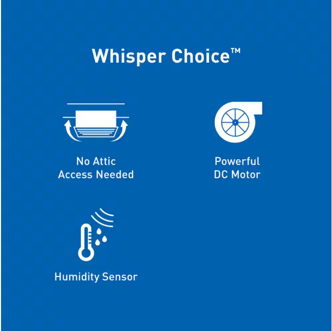 Panasonic Whisper Choice Auto DC Pick-A-Flow 80/110 CFM Ceiling Bathroom Exhaust Fan with Humidity Sense and Flex-Z Fast Bracket