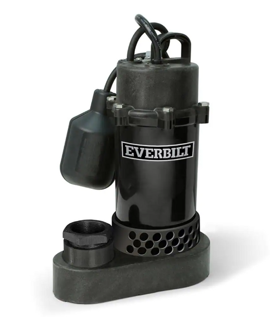 Everbilt 1/2 HP Aluminum Submersible Sump Pump Tether Switch