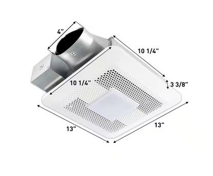 Panasonic WhisperThin DC LED Pick-A-Flow 80 -100 CFM Ceiling/Wall Bathroom Exhaust Fan, 3-3/8 in. Low Profile Housing