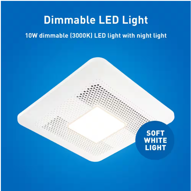 Panasonic WhisperThin DC LED Pick-A-Flow 80 -100 CFM Ceiling/Wall Bathroom Exhaust Fan, 3-3/8 in. Low Profile Housing