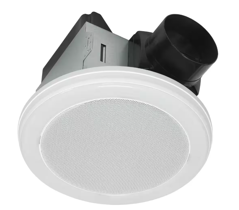 HOMEWERKS 80 CFM Ceiling Mount Bathroom Exhaust Fan with Bluetooth Speaker and LED Light
