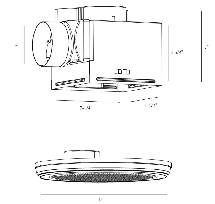 HOMEWERKS 80 CFM Ceiling Mount Bathroom Exhaust Fan with Bluetooth Speaker and LED Light