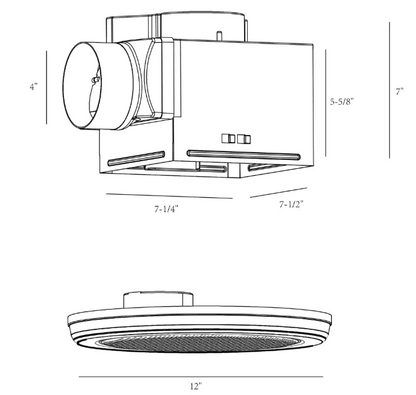 HOMEWERKS 80 CFM Ceiling Mount Bathroom Exhaust Fan with Bluetooth Speaker and LED Light