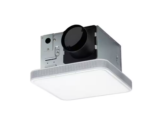 HOMEWERKS 110 CFM LED Ceiling Mounted Bathroom Exhaust Fan with Alexa Voice Assistant and Bluetooth Speakers