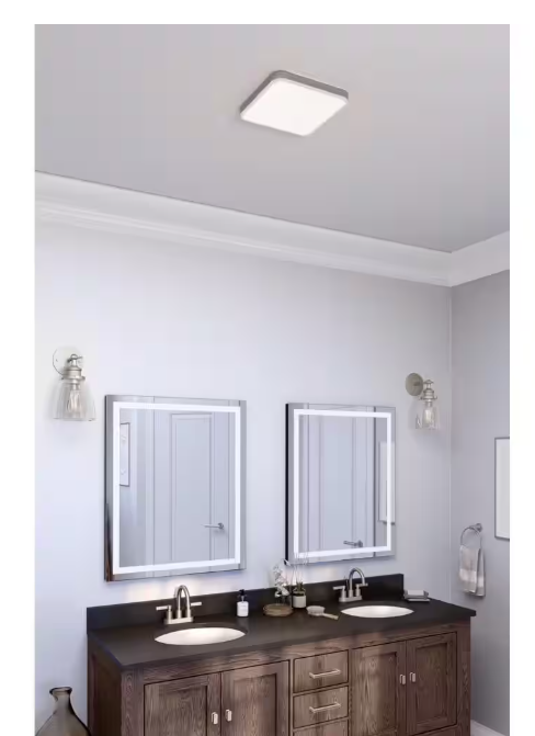 HOMEWERKS 110 CFM LED Ceiling Mounted Bathroom Exhaust Fan with Alexa Voice Assistant and Bluetooth Speakers