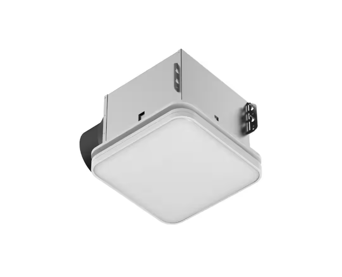 Commercial Electric 80 /110 CFM Ceiling Mount Room Side Installation Square Bathroom Exhaust Fan with Night Light and Humidity Sensor