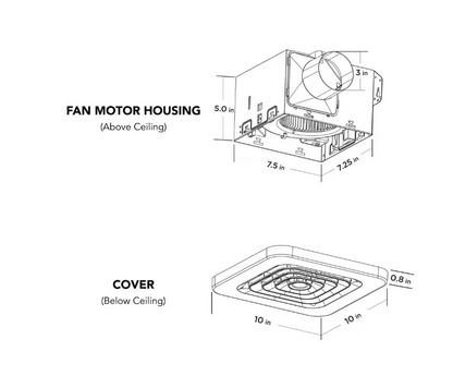 Commercial Electric 50 CFM Ceiling Mount Room Side Installation Bathroom Exhaust Fan, ENERGY STAR