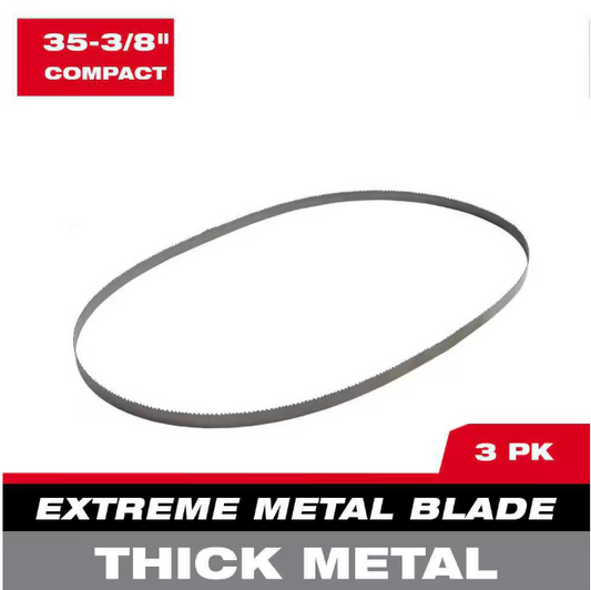 Milwaukee 35-3/8 in. 8/10 TPI Compact Extreme Thick Metal Cutting Band Saw Blade (3-Pack) For M18 FUEL/Corded Compact Bandsaw