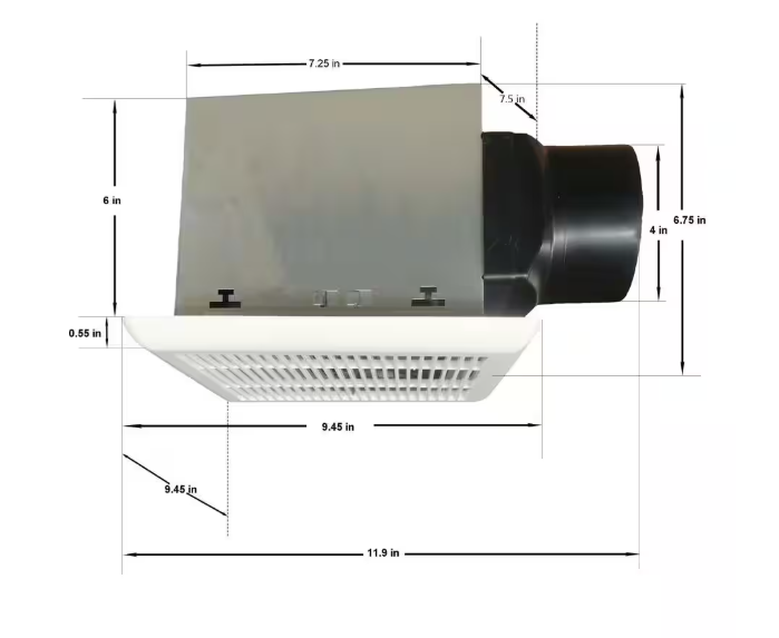 Commercial Electric 80 CFM 1.5 Sone Bathroom Exhaust Fan