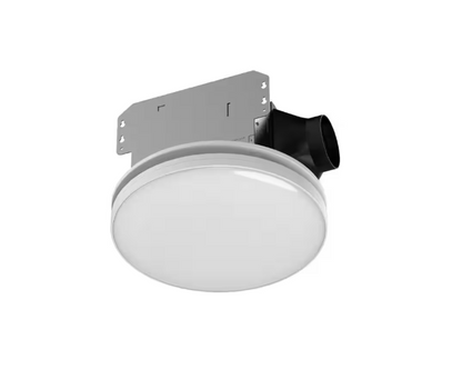 Commercial Electric 80 /110 CFM Ceiling Mount Room Side Installation Round Bathroom Exhaust Fan with LED, Night Light and Humidity Sensor