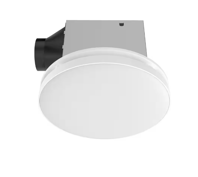 Commercial Electric 80 /110 CFM Ceiling Mount Room Side Installation Round Bathroom Exhaust Fan with LED, Night Light and Humidity Sensor